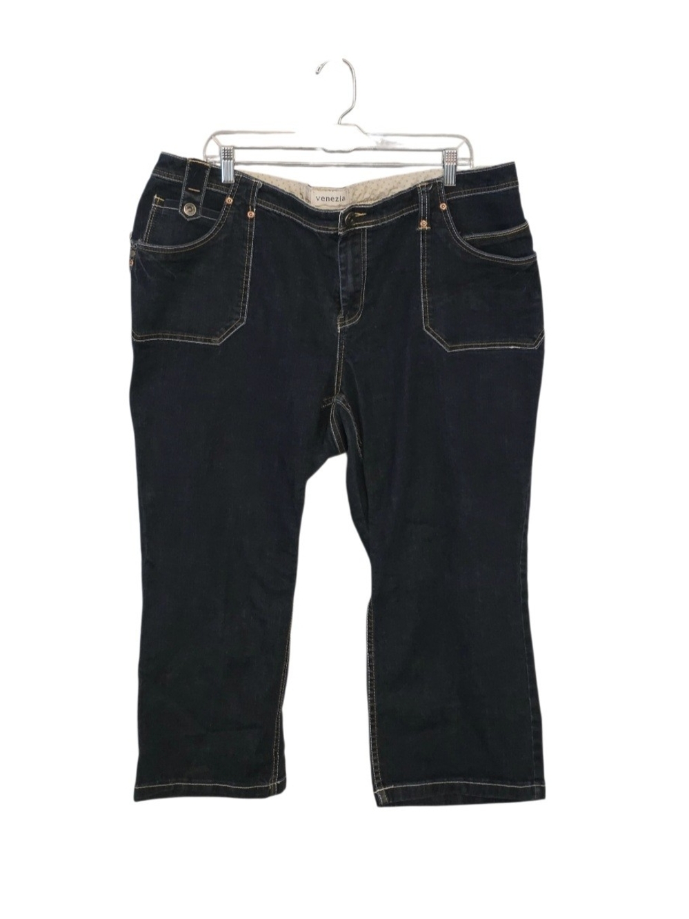 Venezia Women's Dark Blue Cropped Jeans Size 22